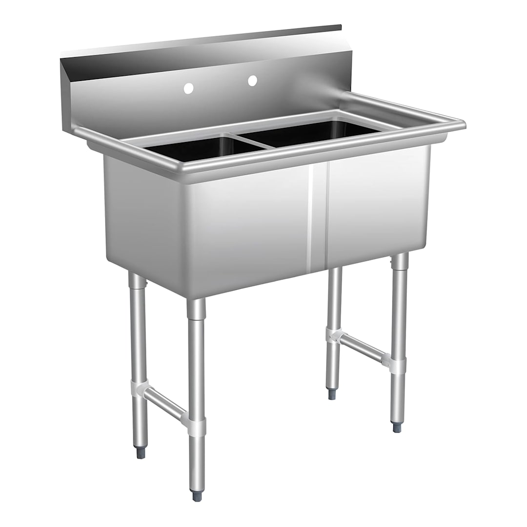 16G 304 18 x 18 x 14 2-Compartment Sink Kit with Legs