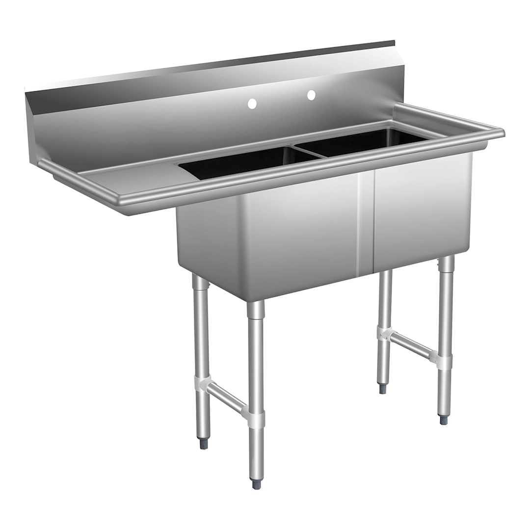16G L18 18 x 18 x 14 2-Compartment Sink Kit with Legs