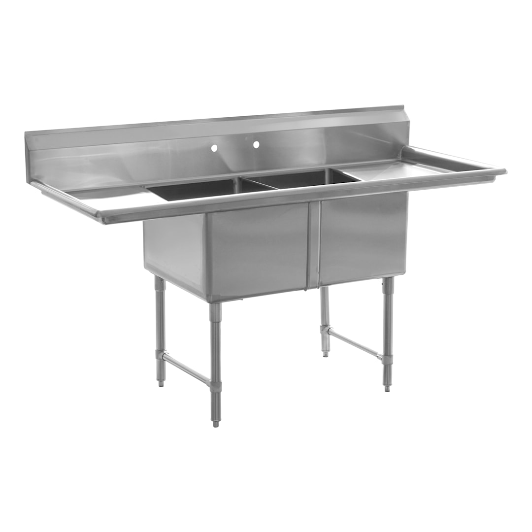 16G Lr18 18 x 24 x 14 2-Compartment Sink Kit with Legs
