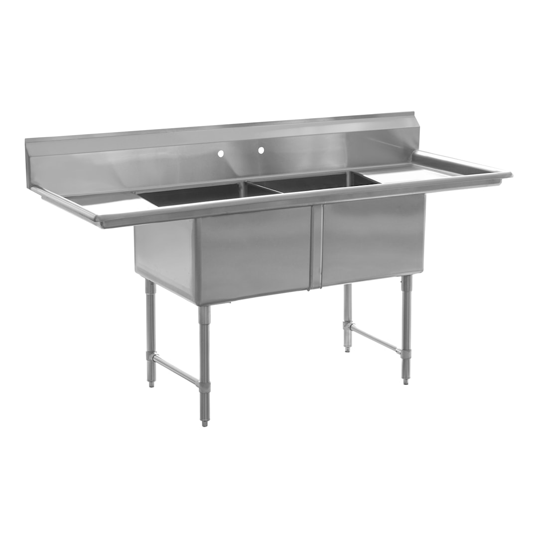16G Lr18 24 x 24 x 14 2-Compartment Sink Kit with Legs