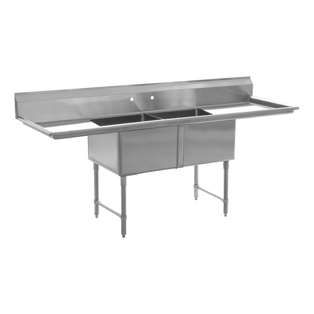 16G Lr24 24 x 24 x 14 2-Compartment Sink Kit with Legs