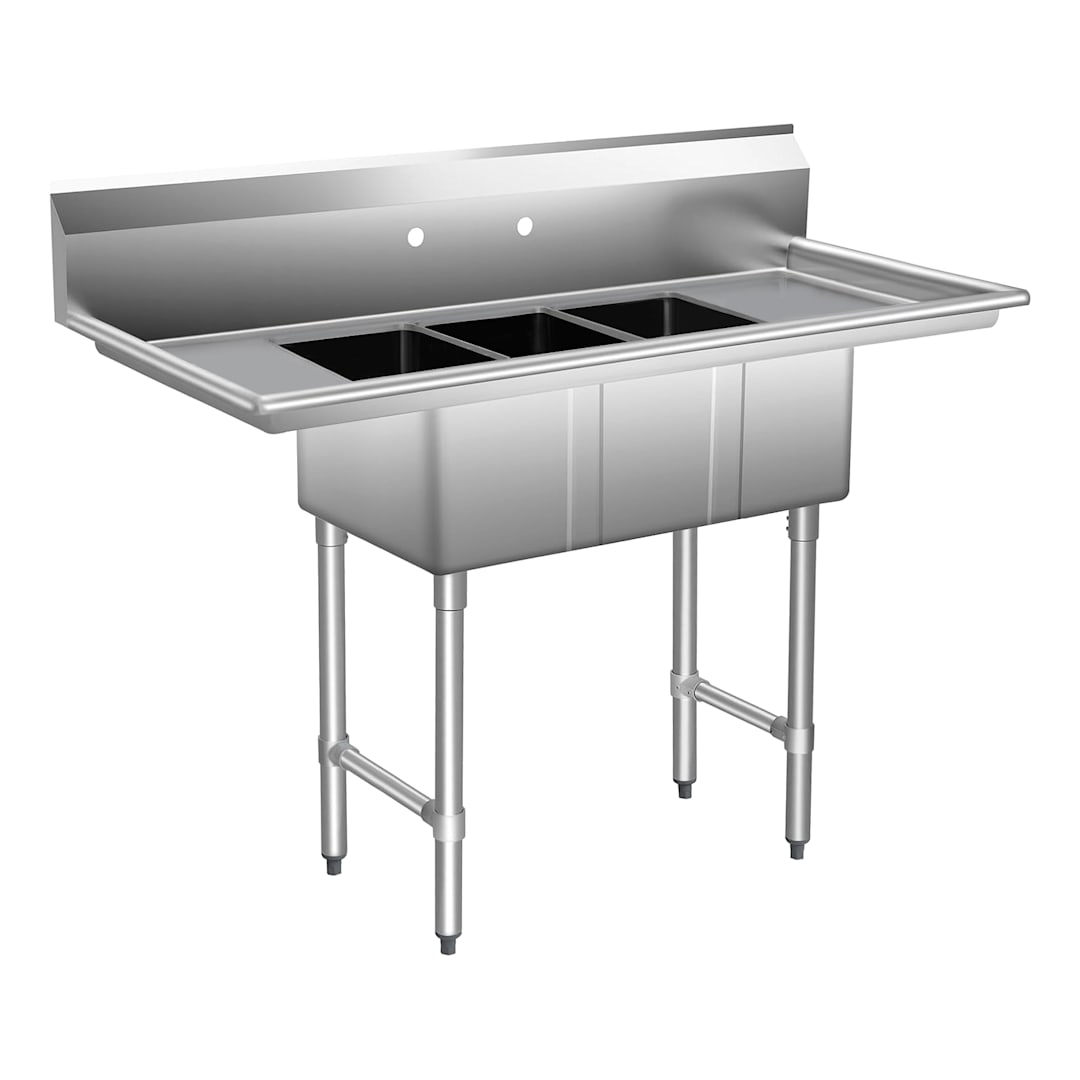 16G Lr18 16 x 20 x 14 3-Compartment Sink Kit with Legs