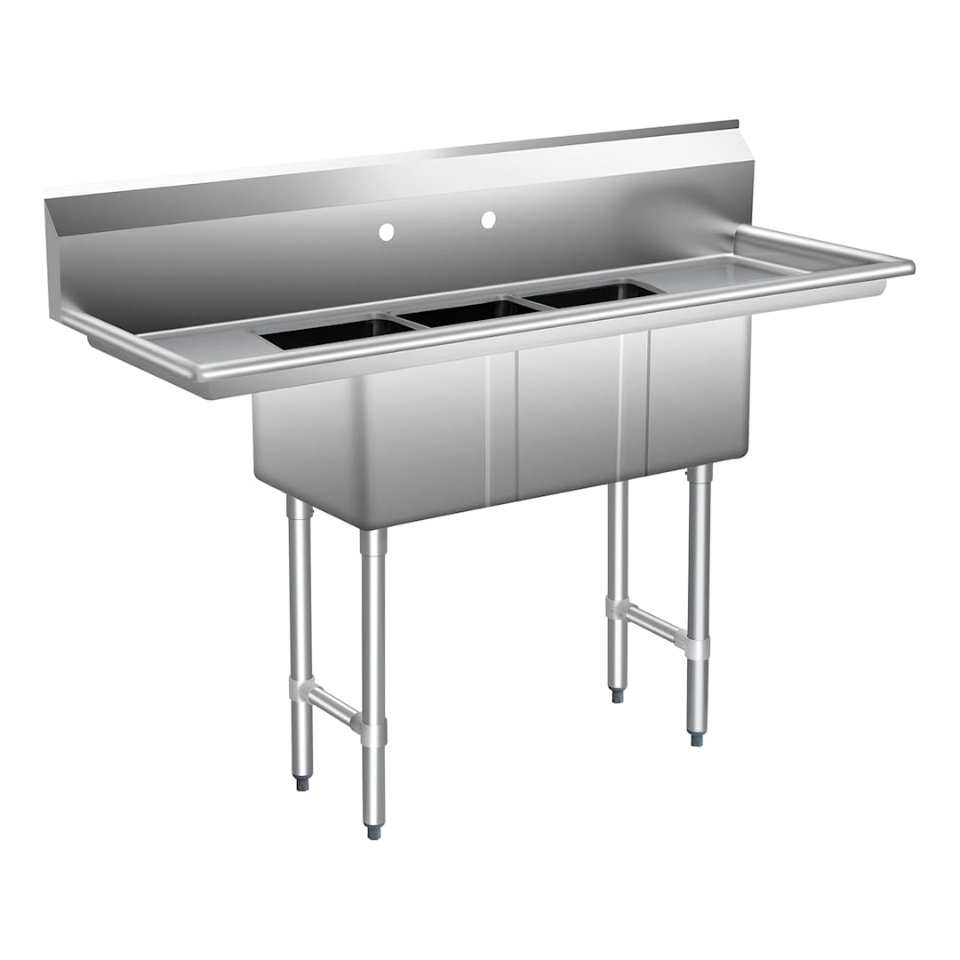 16G Lr18 18 x 18 x 14 3-Compartment Sink Kit with Legs