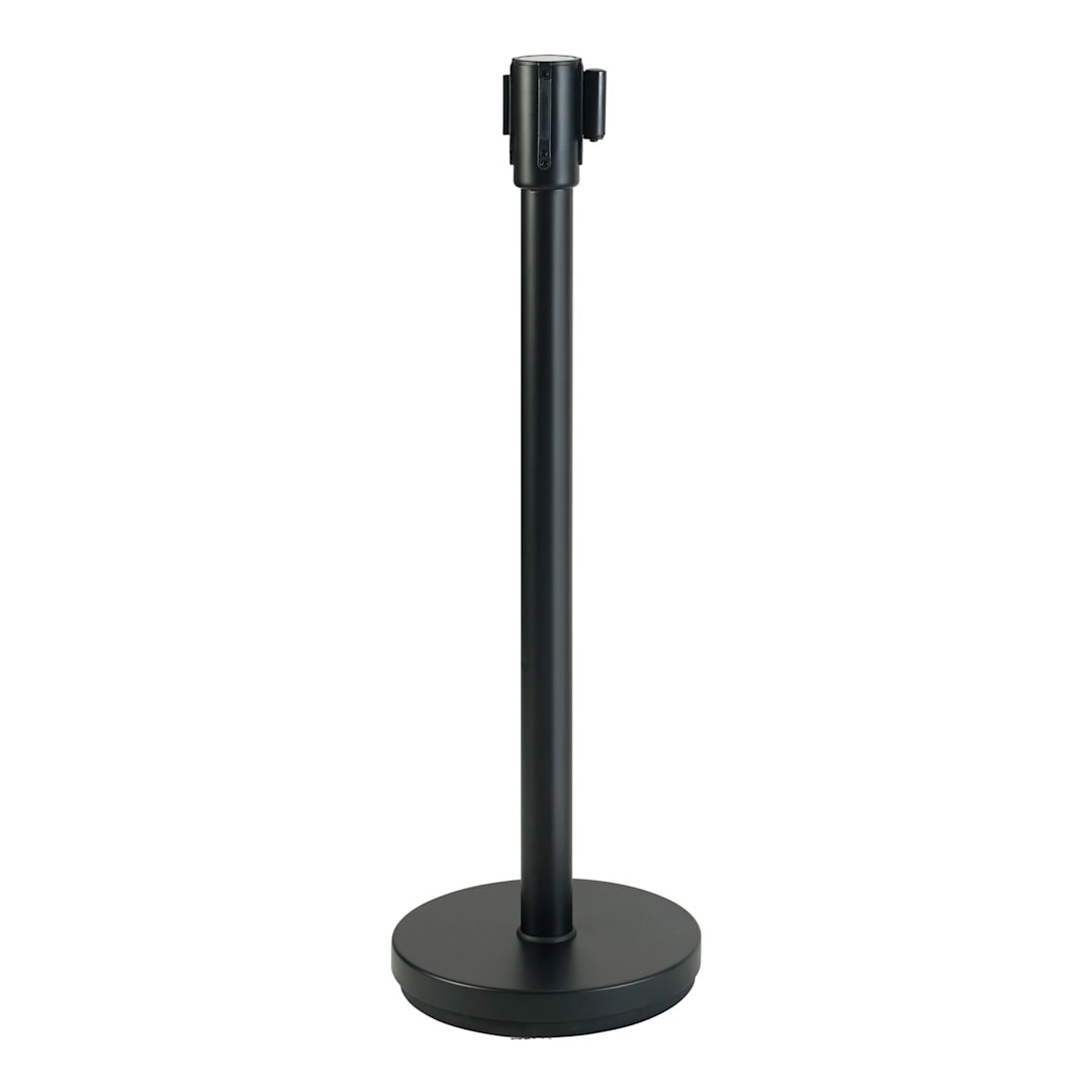 Winco CGS-38K Black 35.5"H Stanchion Post with Belt