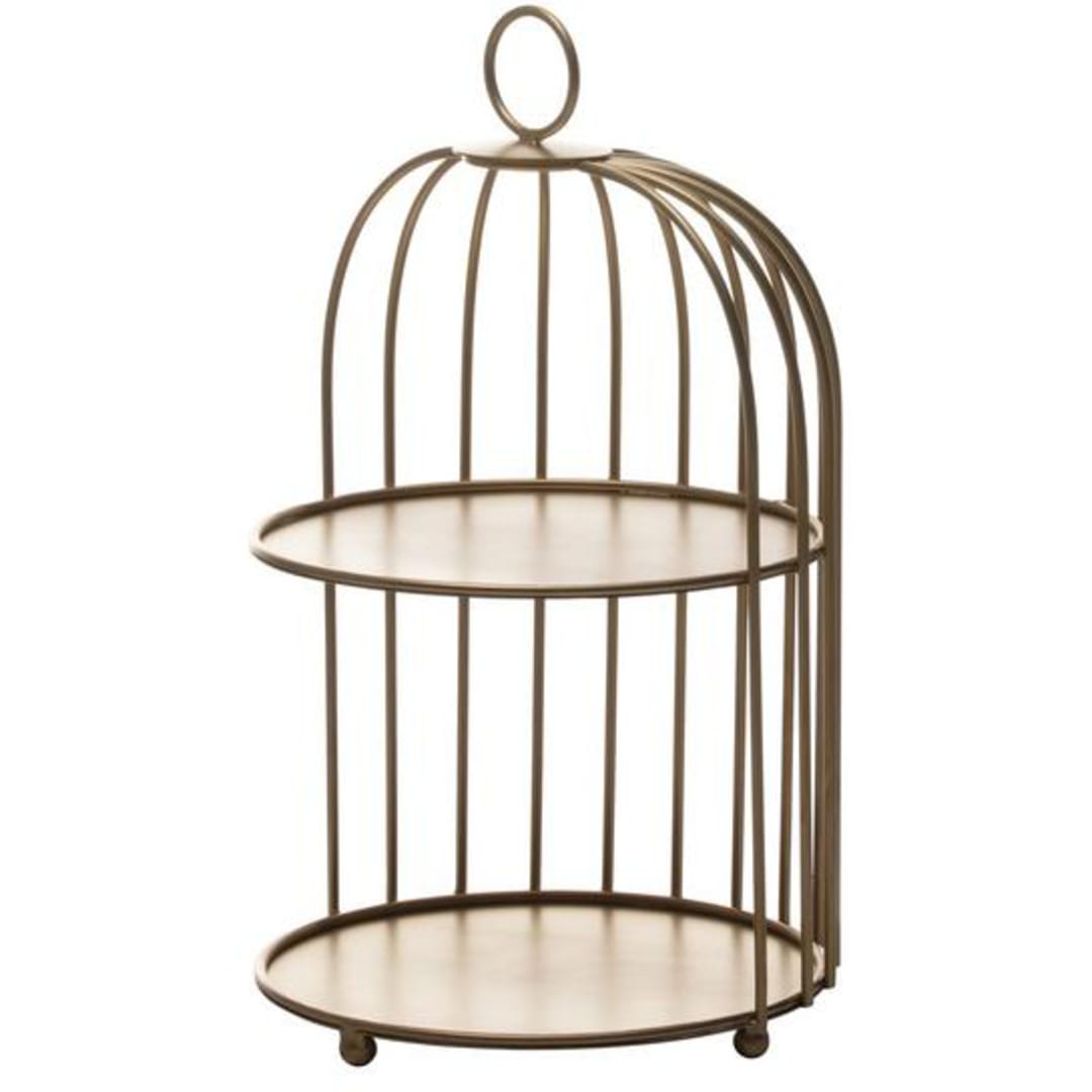 Fortessa CAKE2T.55947A Gold Finish Birdcage 2 Tier Cake Stand