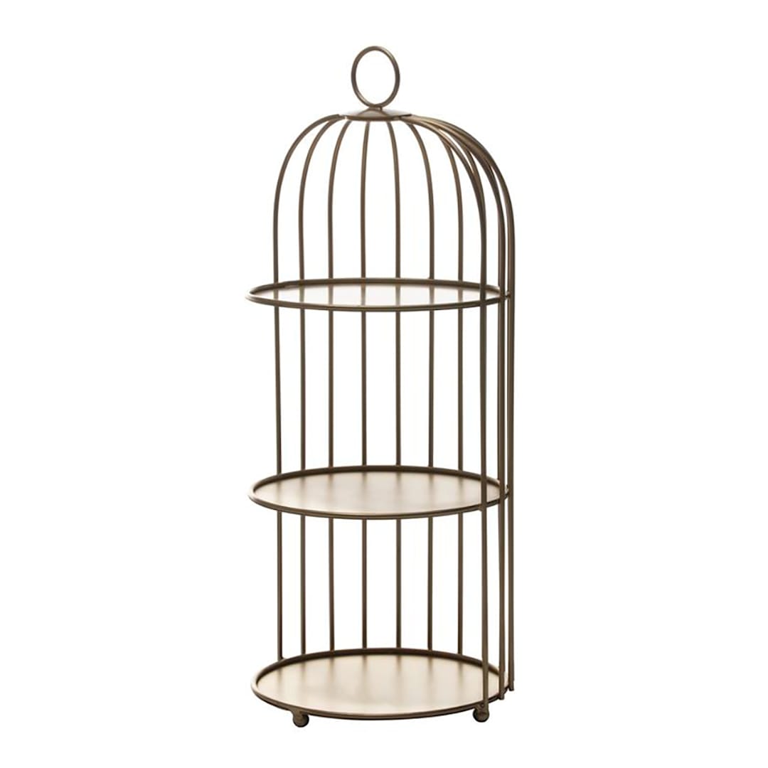 Fortessa CAKE3T.55947B Gold Finish Birdcage 3 Tier Cake Stand