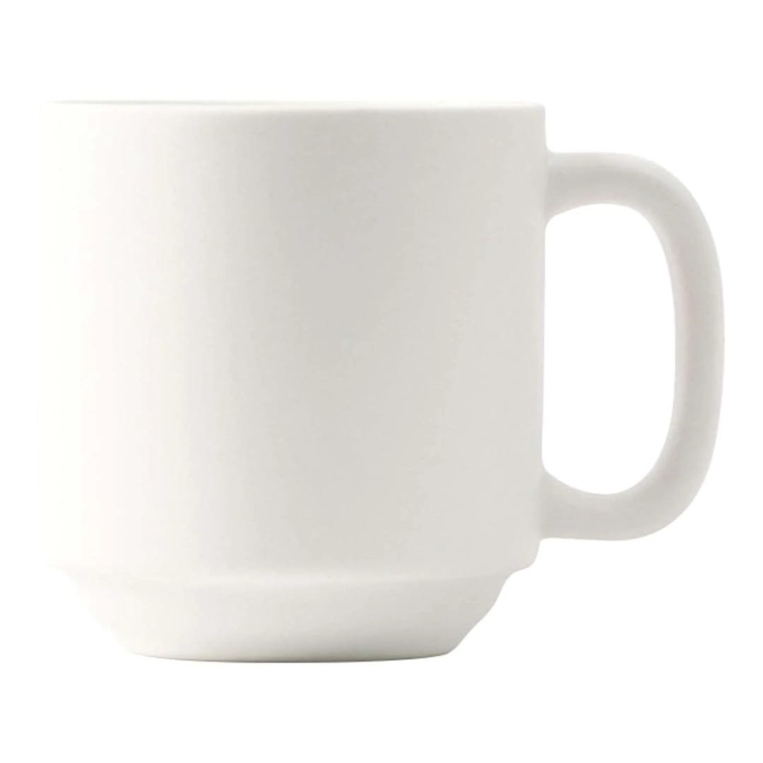 Tuxton China VWM-110J Zion Matte White 11 Ounce Yukon Mug