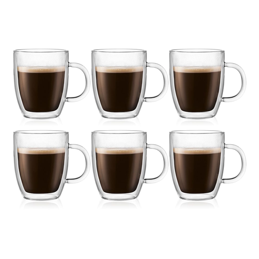 Bodum USA 10604-10-6US Bistro Double Wall 10 ounce Glass Mug - 6 / CS