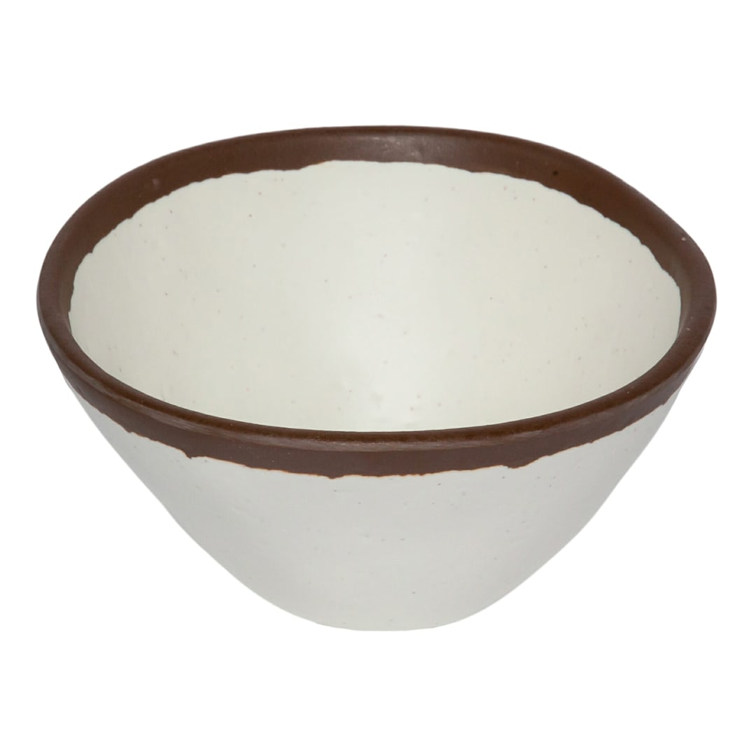 G.E.T. B-81-CRM Pottery Market Cream / Brown 8 ounce Bowl