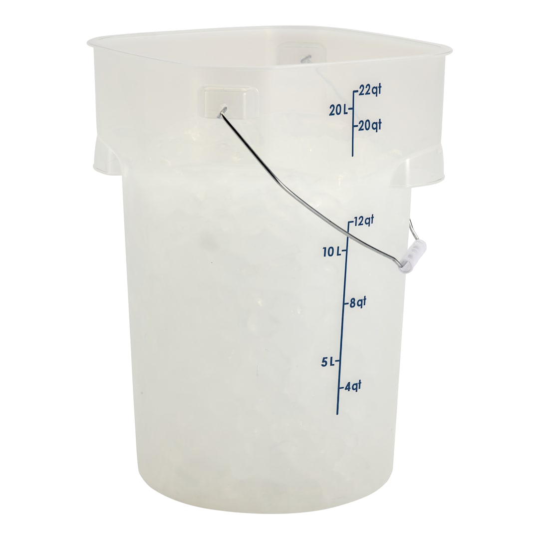 Cambro PWB22PROPP190 CamRounds Translucent 22quart Container w/ Bail