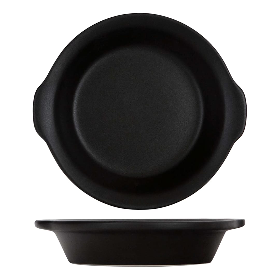 Tuxton China DBN-1453 Forge Matte Blk 14.5 oz Au Gratin Dish