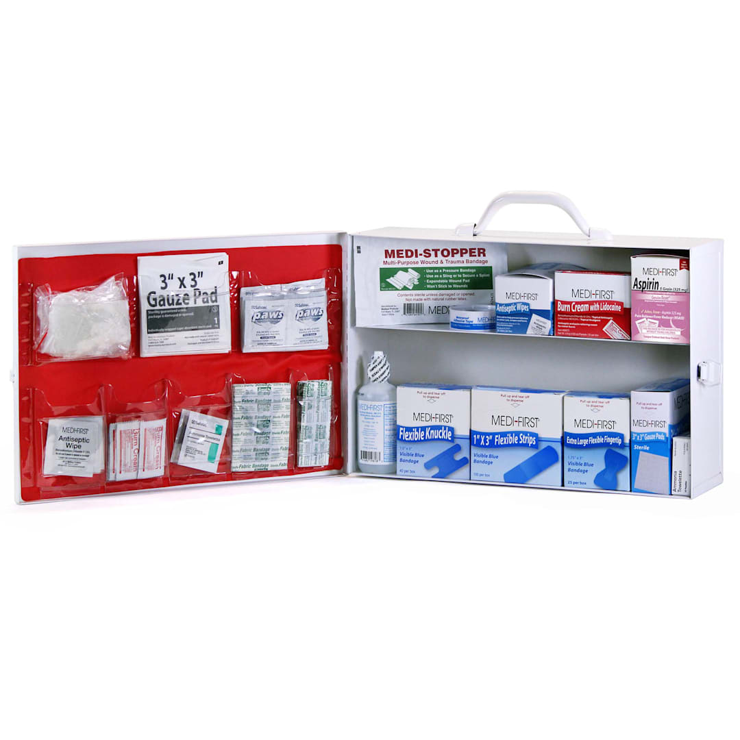 Darling Foodservice Small #150 First Aid Kit with Blue Bandages