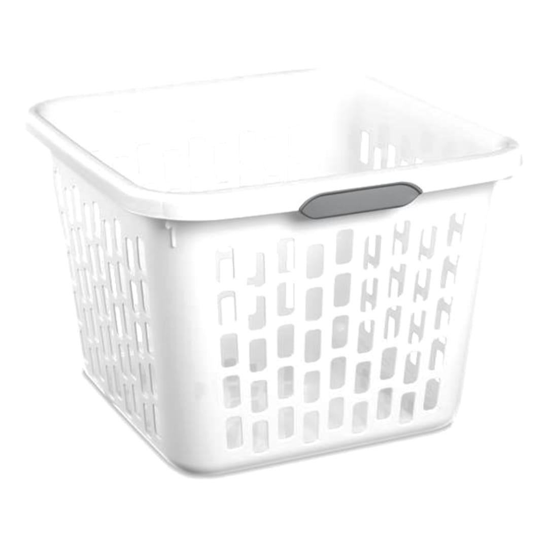 Sterilite 12048006 White Square 1.5 Bushel Laundry Basket