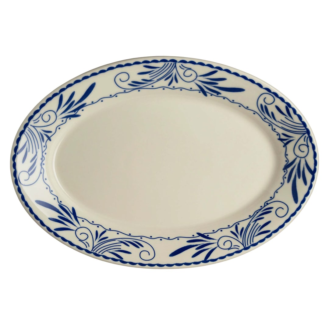 Homer Laughlin HL15741008 Blue Mex 13.5 x 9.25 Oval Platter