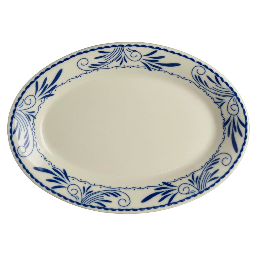 Homer Laughlin HL15441008 Blue Mex 10.5 x 7.25 Oval Platter