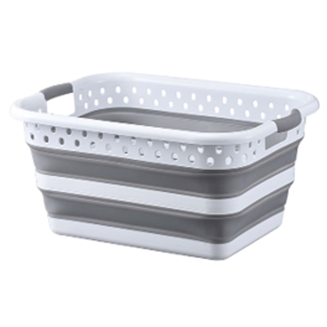 Darling Foodservice White/Gray 24 x 18 x 10.5" Laundry Basket