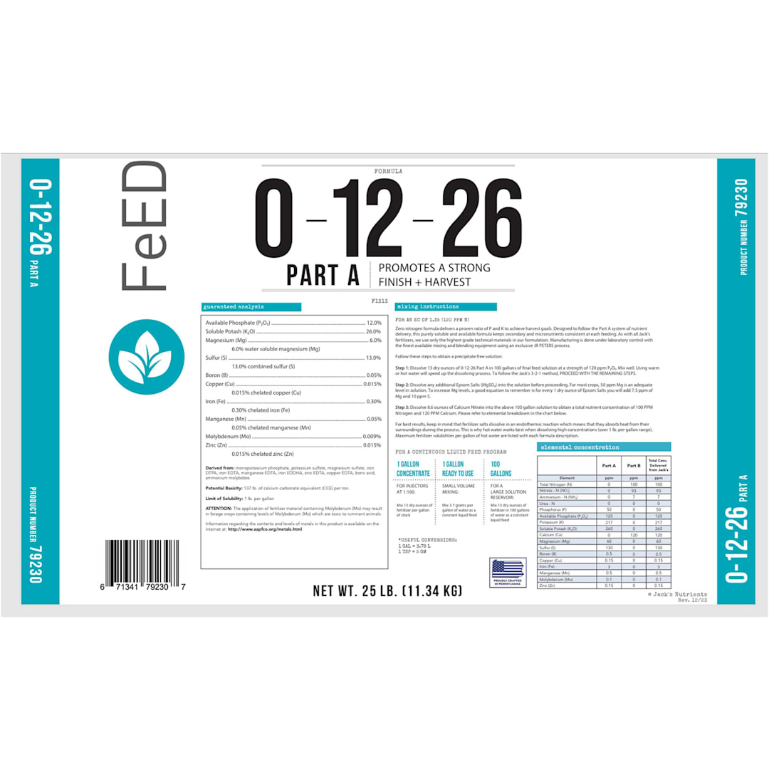 BFG Supply JRP79230 Jack's 25Lb 0-12-26 Part A Fertilizer - 1 / BG