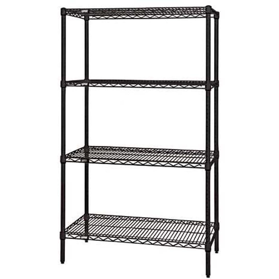 Quantum Storage WR74-2448BK 48 x 24 x 72 in. Wire Shelving Starter Kit