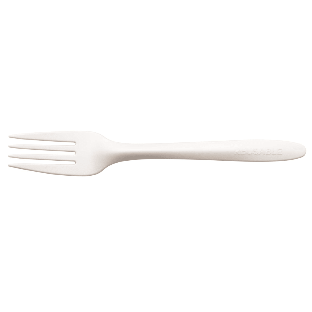 Agreenozzi OZZI-PBCUTFORK-W White Plant Based Reusable Fork