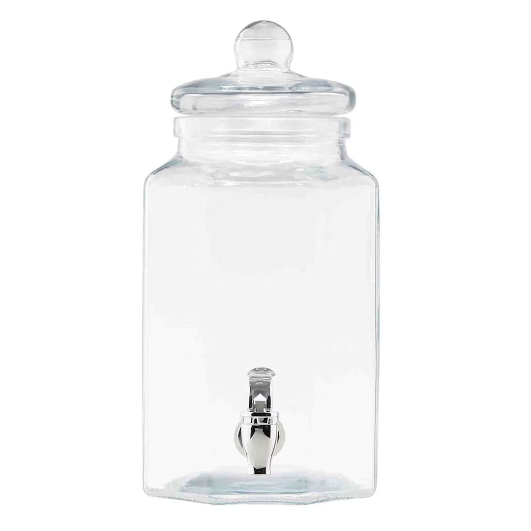 TableCraft 12998 Glass Octagon 1 Gallon Beverage Dispenser