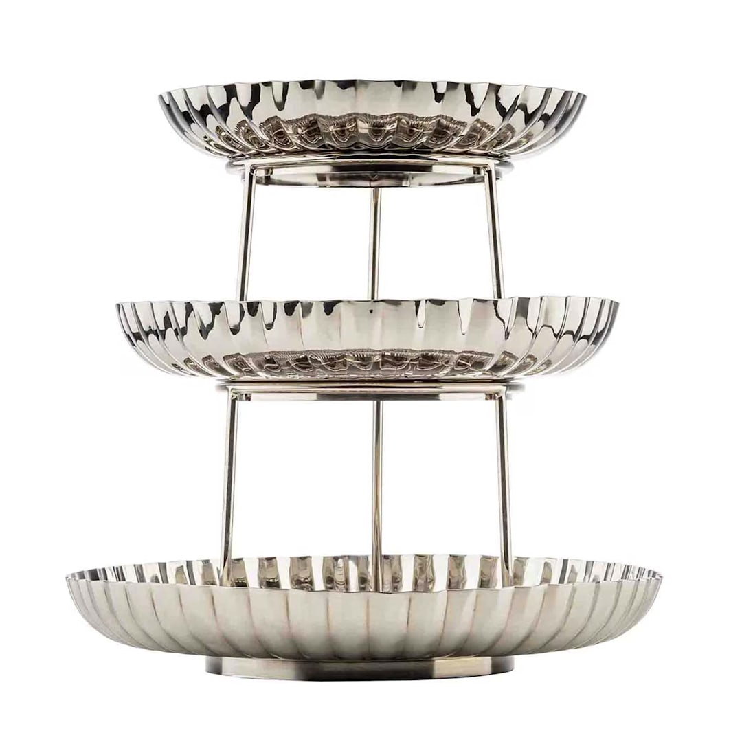 TableCraft 13160 Mirror S/S 3-Tier Seafood Tower