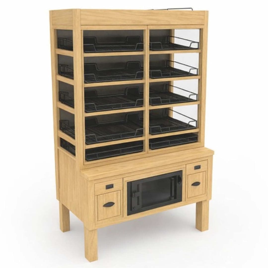 Marco BSS-001 OAK Glass Self Serve Bagel Upright Display