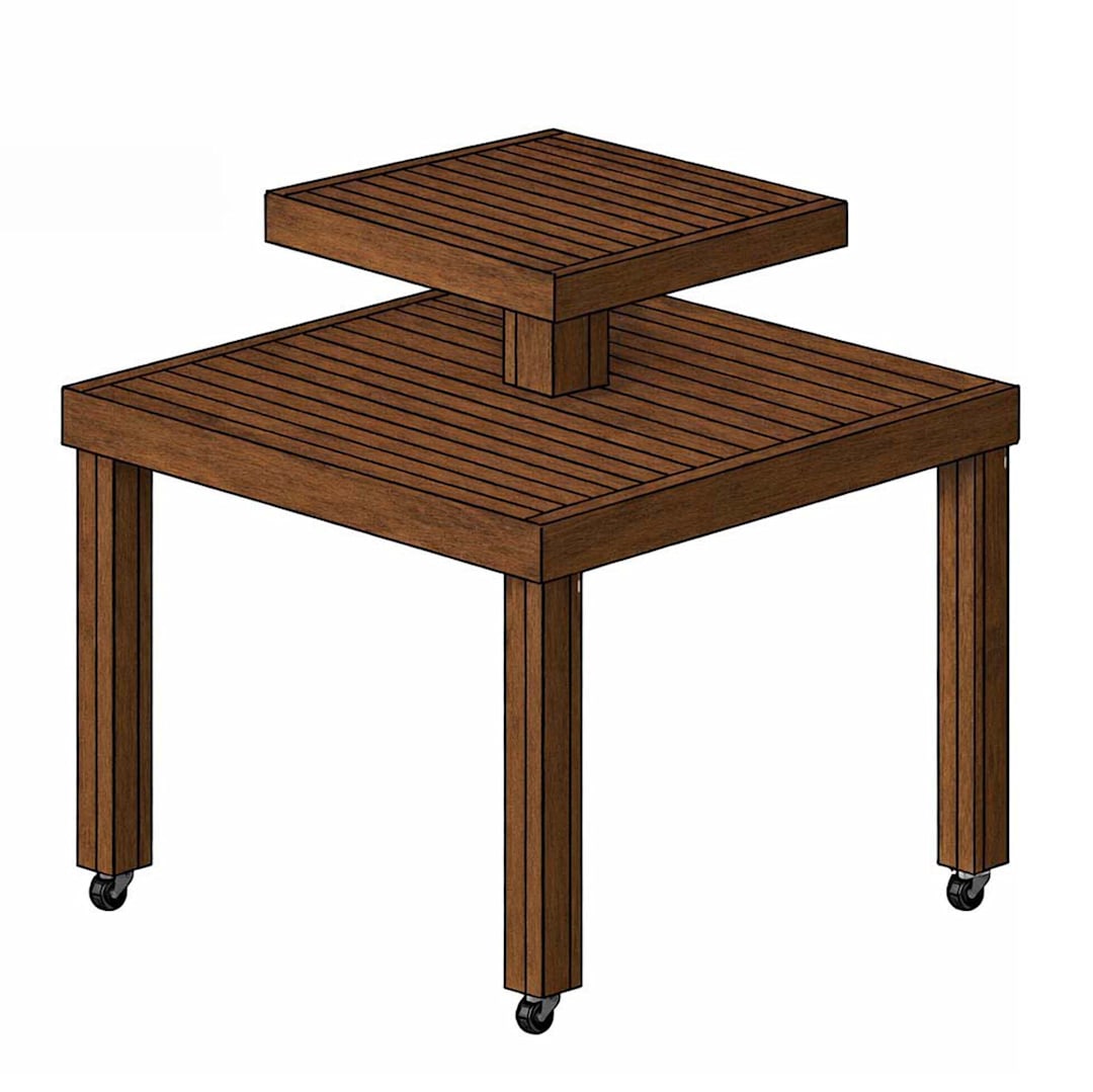 Marco TBL-36428 POP 155 (WH) 36 x 36 x 38 Slat Table Display w/ Casters