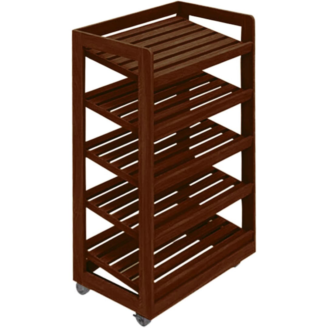Marco BAK-457 O-SC Select Cherry 5-Tier 31 x 21 x 61" Mobile Rack Display