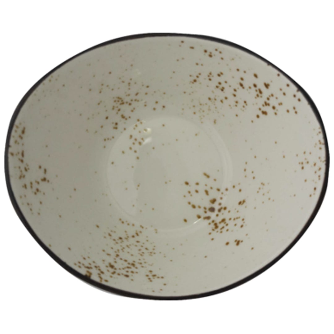 Int'l Tableware SH-922-CR Splash Creme/Dk Brown 12 oz. Bowl