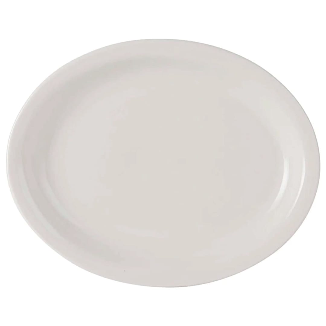 Tuxton China TNR-913 Nevada Eggshell 11.5 x 9" Platter