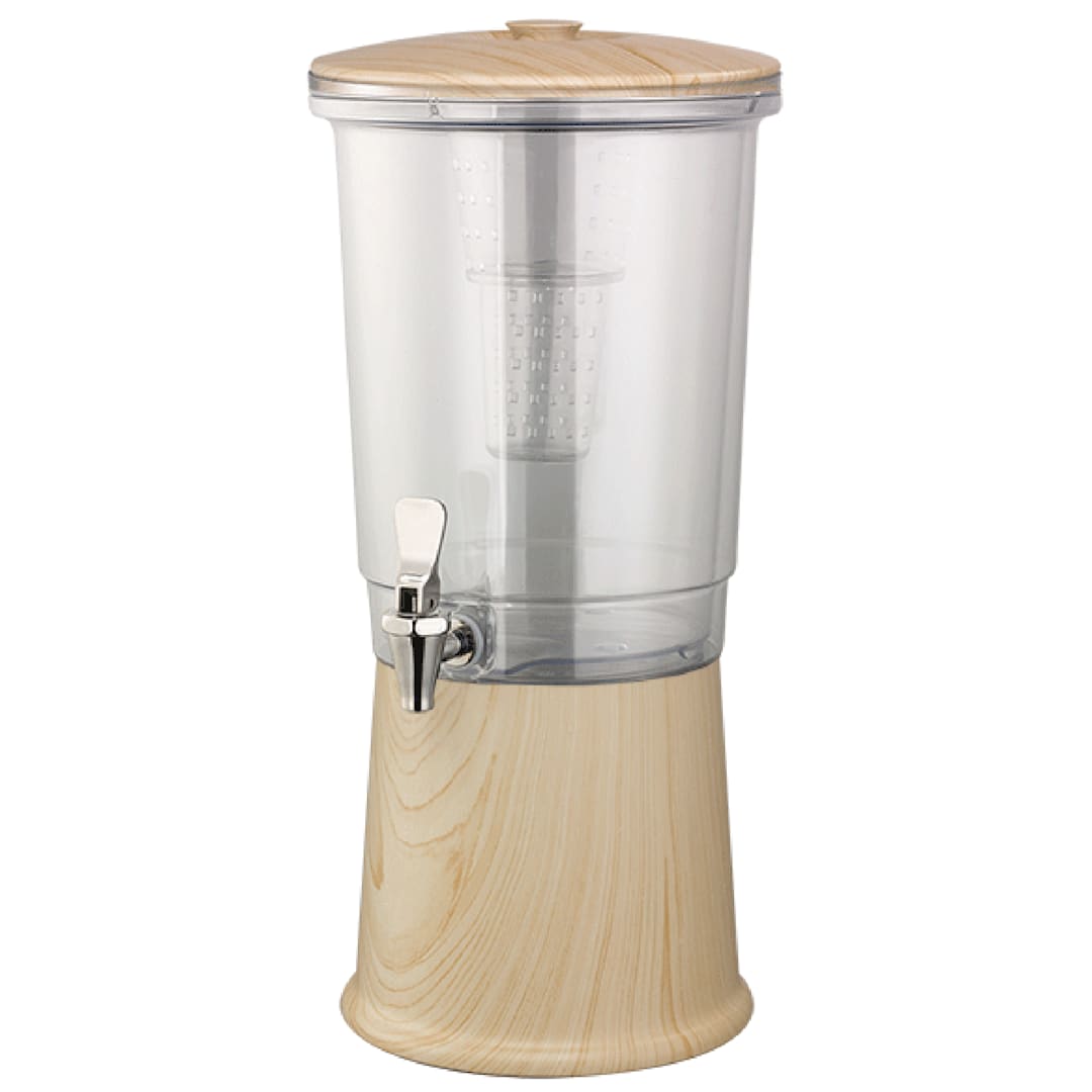 Service Ideas CBDDW3GSSLW Light Wood 3 Gallon Round Beverage Dispenser