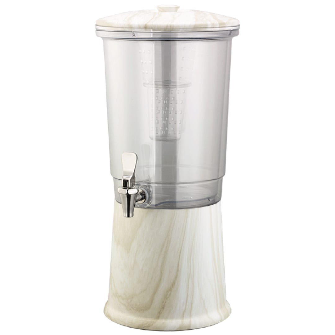 Service Ideas CBDDW3GSSWM Marble White 3 Gal Round Beverage Dispenser