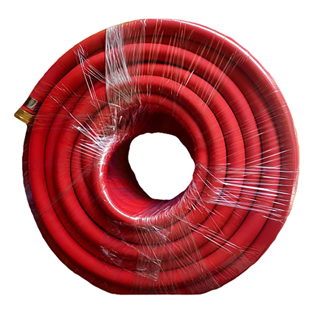 Darling Foodservice 50' x 5/8" Red Rubber Hot Water Hose