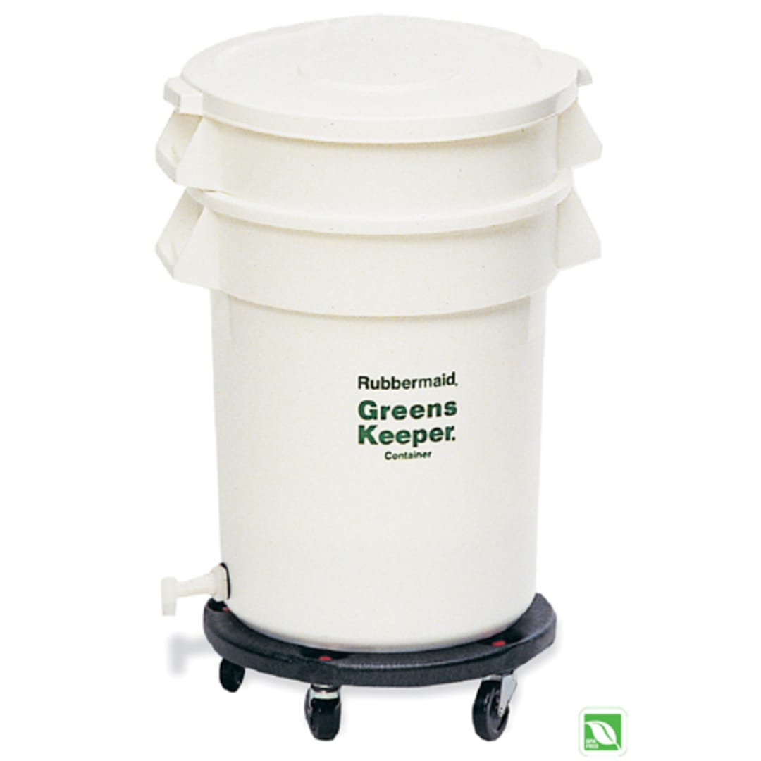 Rubbermaid FG263600 GreensKeeper 32 Gallon Can with Lid and Dolly