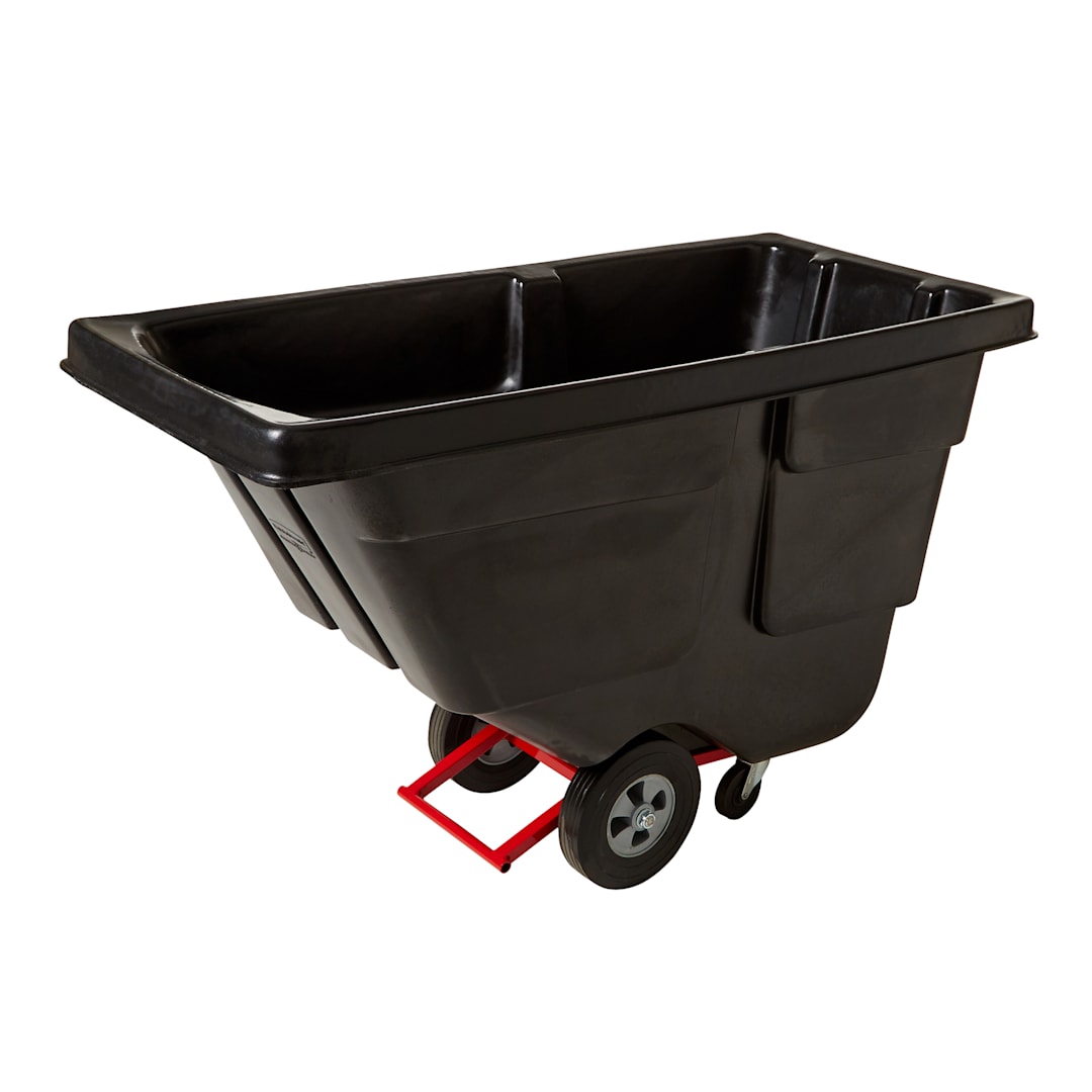 Rubbermaid FG130400BLA Rotomolded Utility 1/2 Cu. Yard Tilt Truck