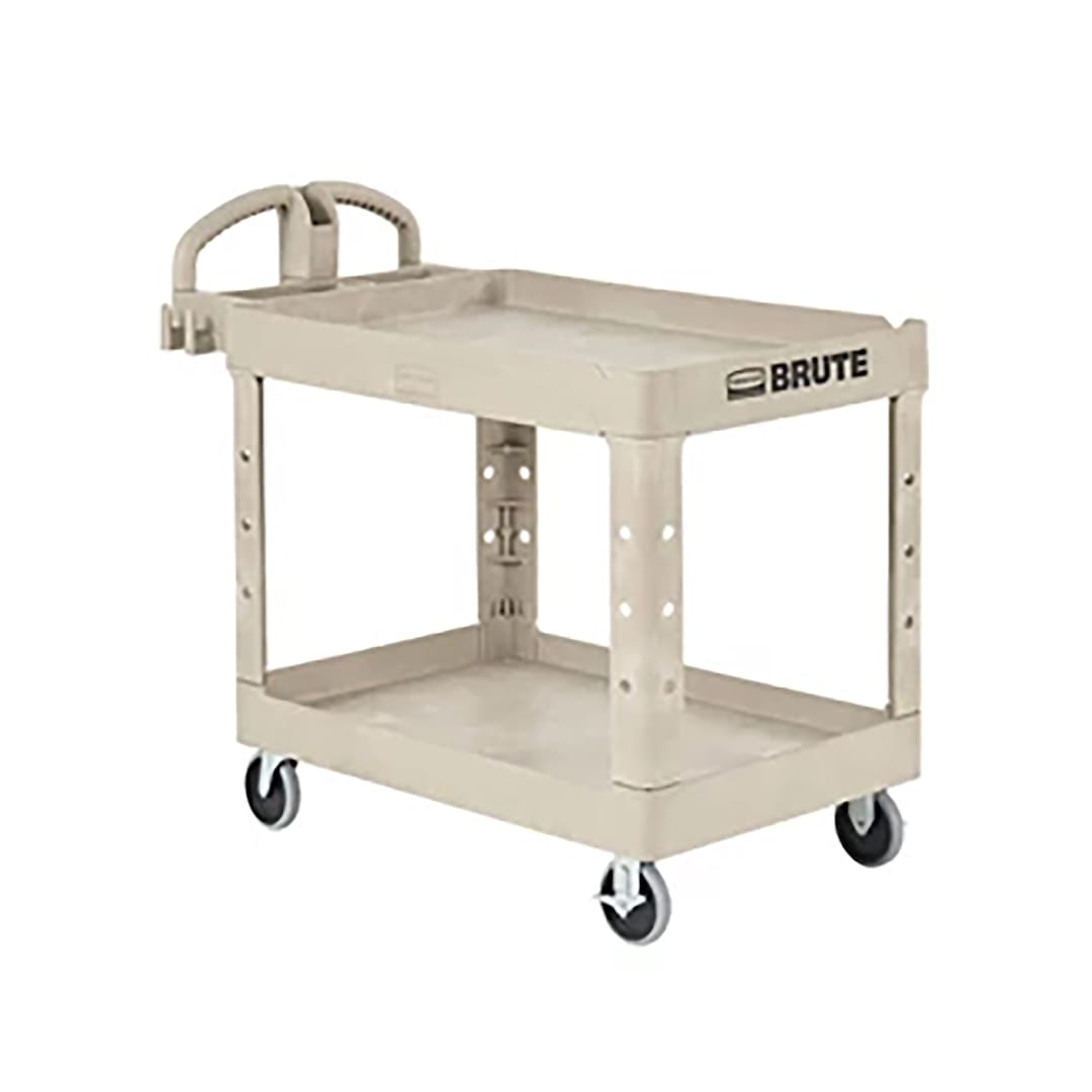 Rubbermaid FG450088 Beige 2-Shelf 39 x 18" Utility Cart