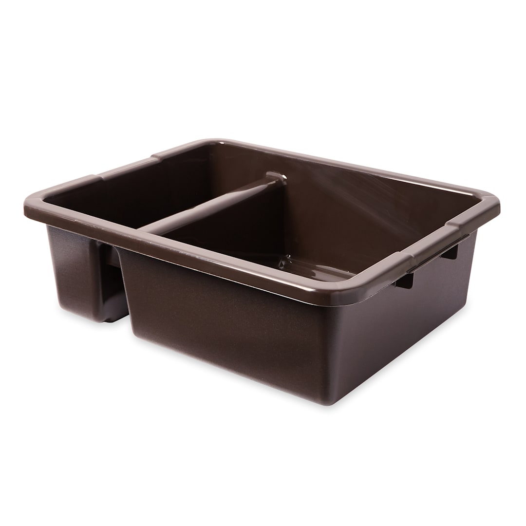 Rubbermaid FG335000 Brown Divided 7 Gallon Bus / Utility Box