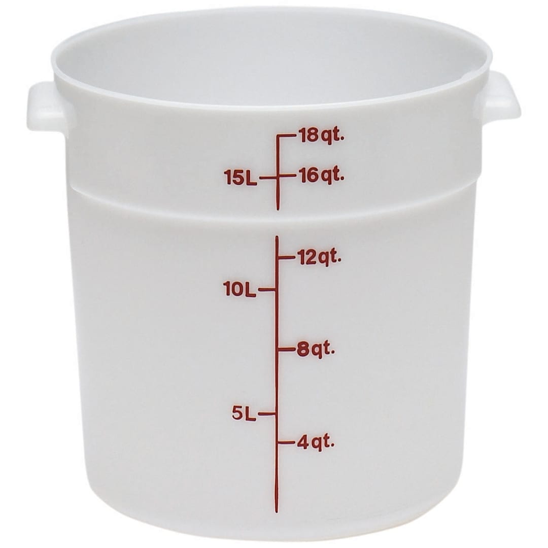 Cambro RFS18148 White Poly Round 18 Qt Storage Container without Lid