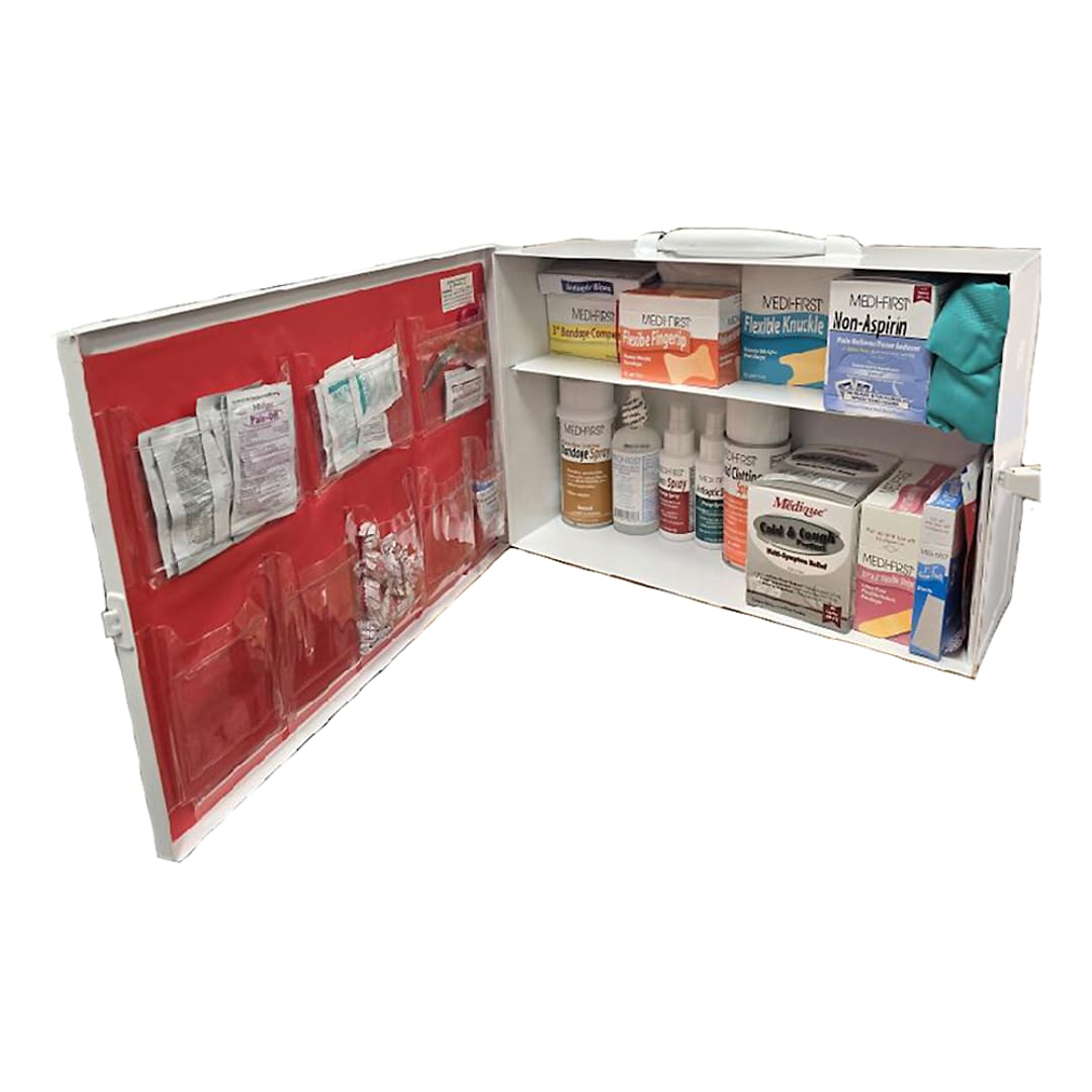 Darling Foodservice Metal 2-Shelf Industrial First Aid Cabinet