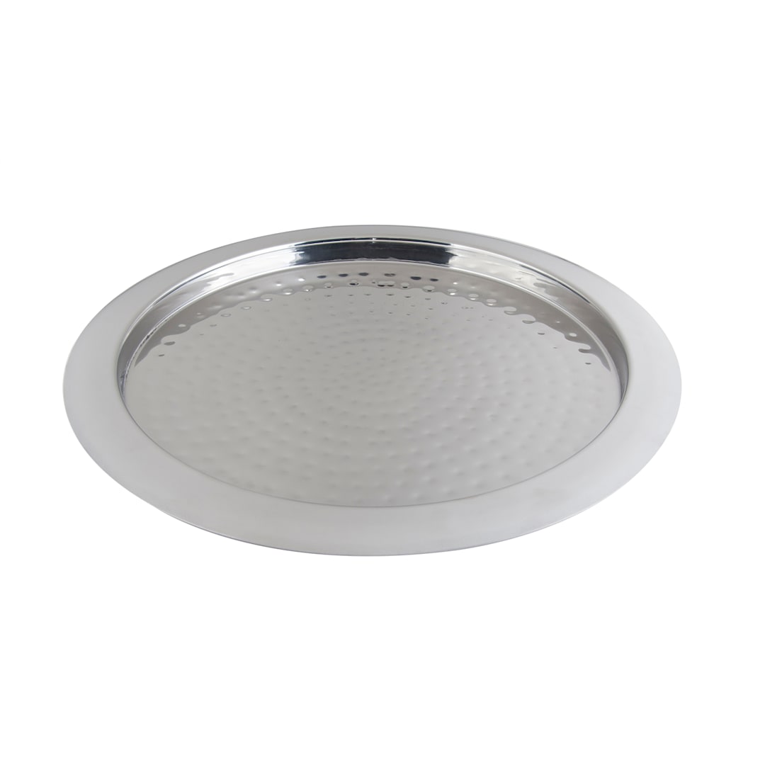 Bon Chef 61278 Hammered Stainless Steel Round 15-1/2" Tray