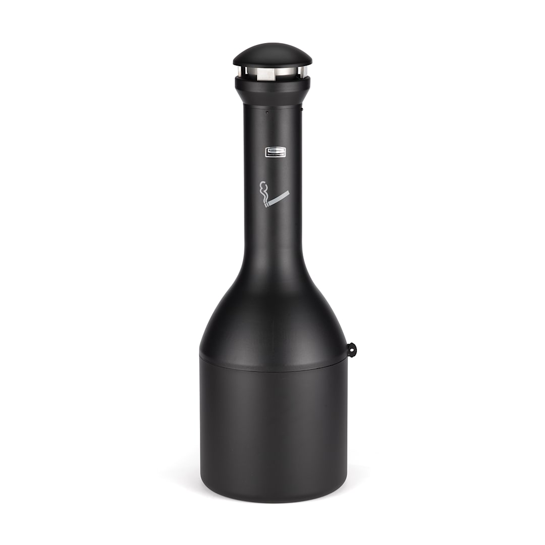 Rubbermaid FG9W3300BLA Infinity Black Traditional Smoking Receptacle