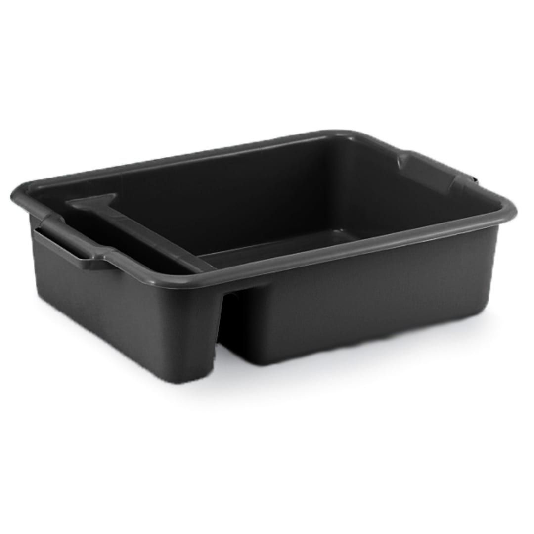 Vollrath 52634 Black HD Two-Compartment 23 x 17 x 6" Dish Box