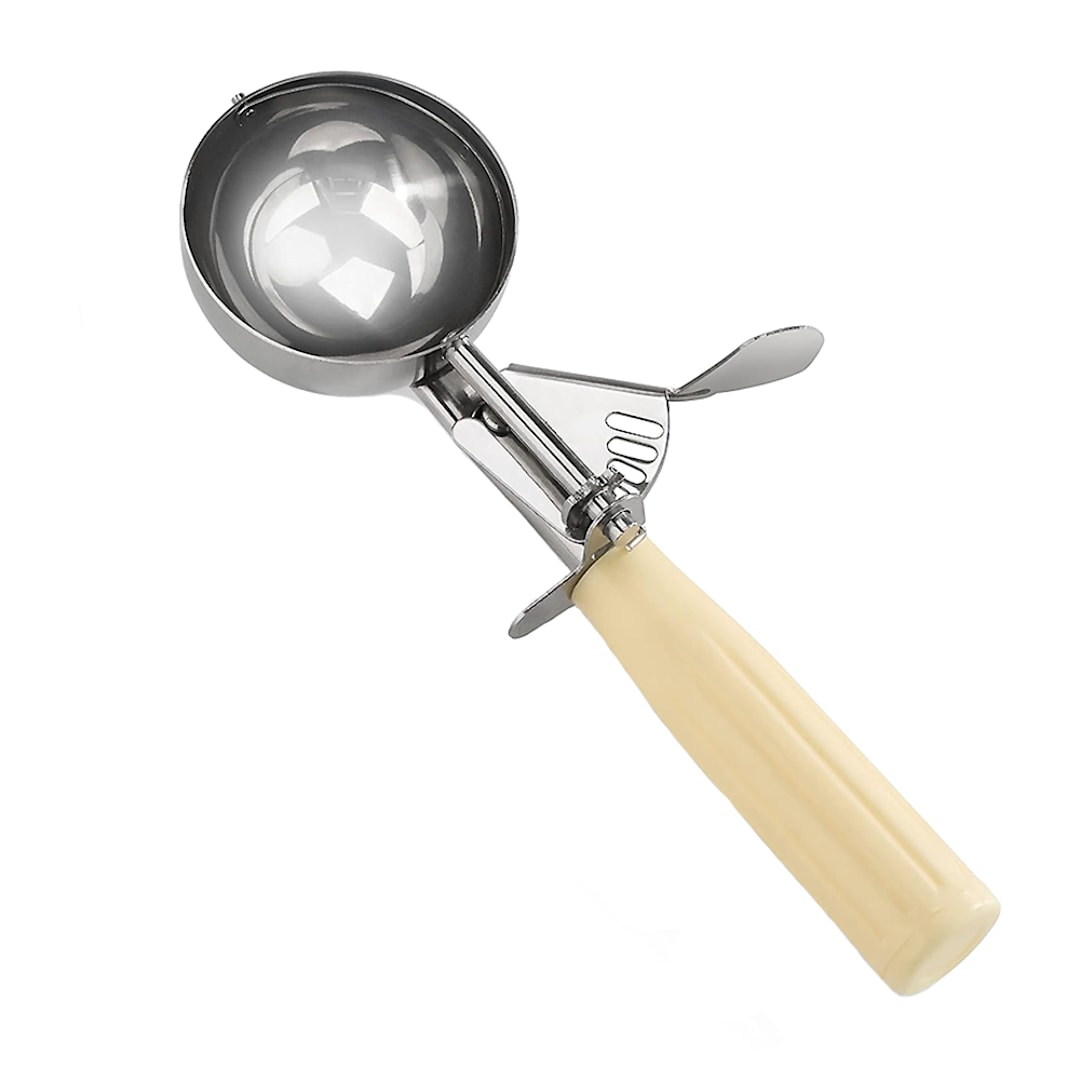 Darling Foodservice S/S 3.25 Oz / #10 Thumb Press Dishers with Ivory Handle