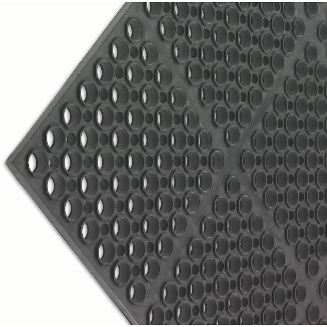 San Jamar® KM2100B Tuf-Mat 3' x 5' Black Medium Duty Mat