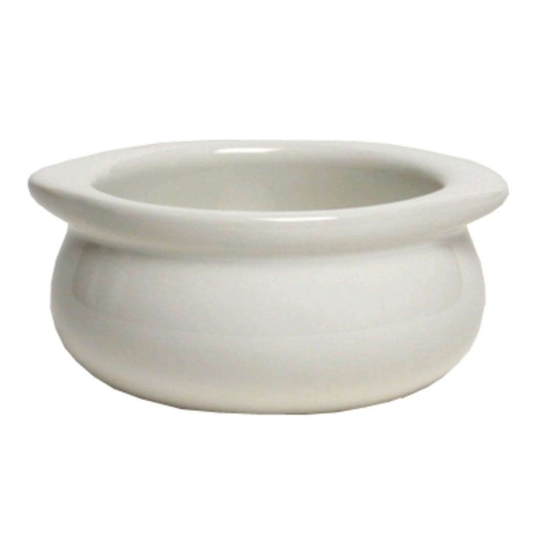 Tuxton BWS-1203 12 Oz. White Onion Soup Crock - Dozen