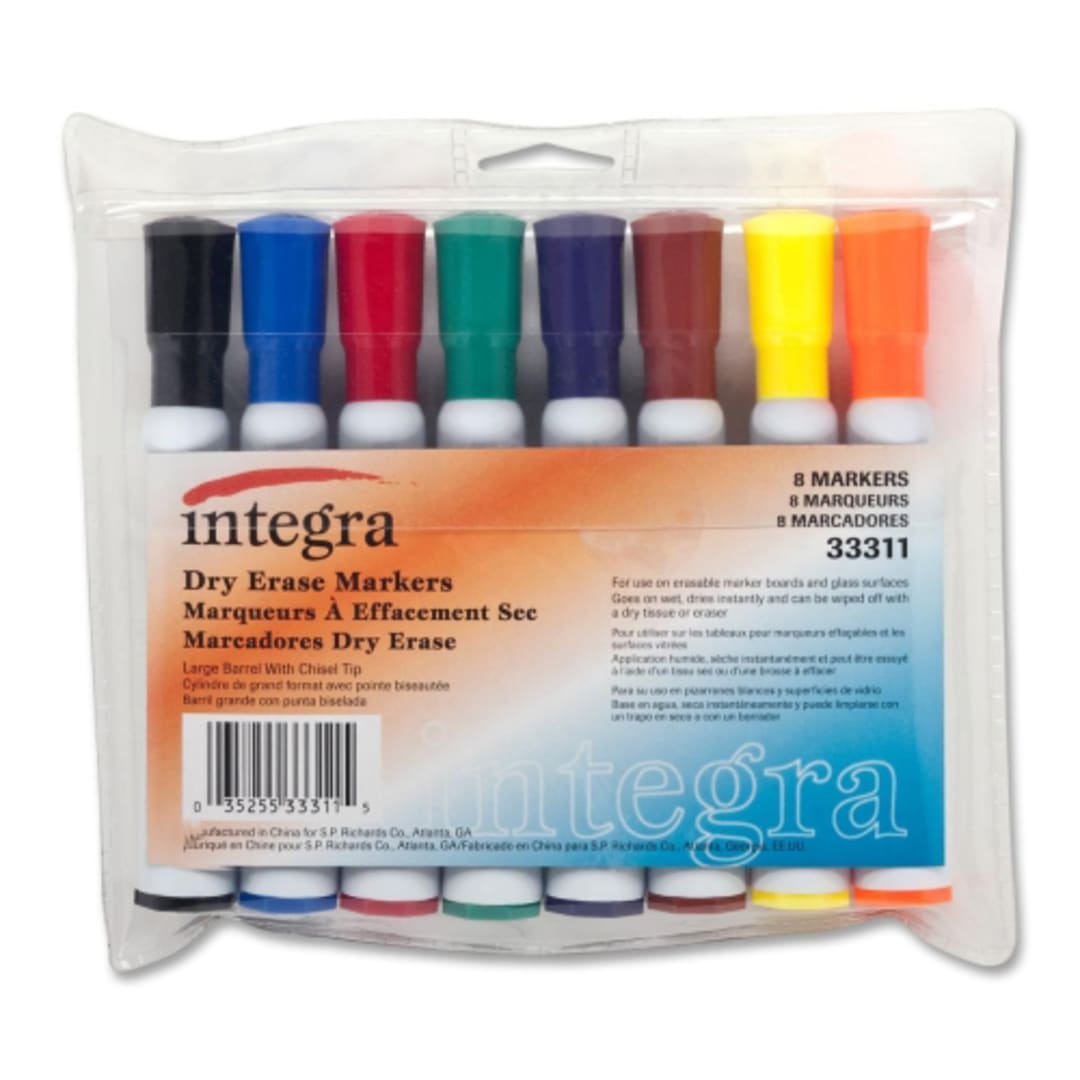 Integra ITA33311 Assorted Chisel Point Dry Erase Markers - Set