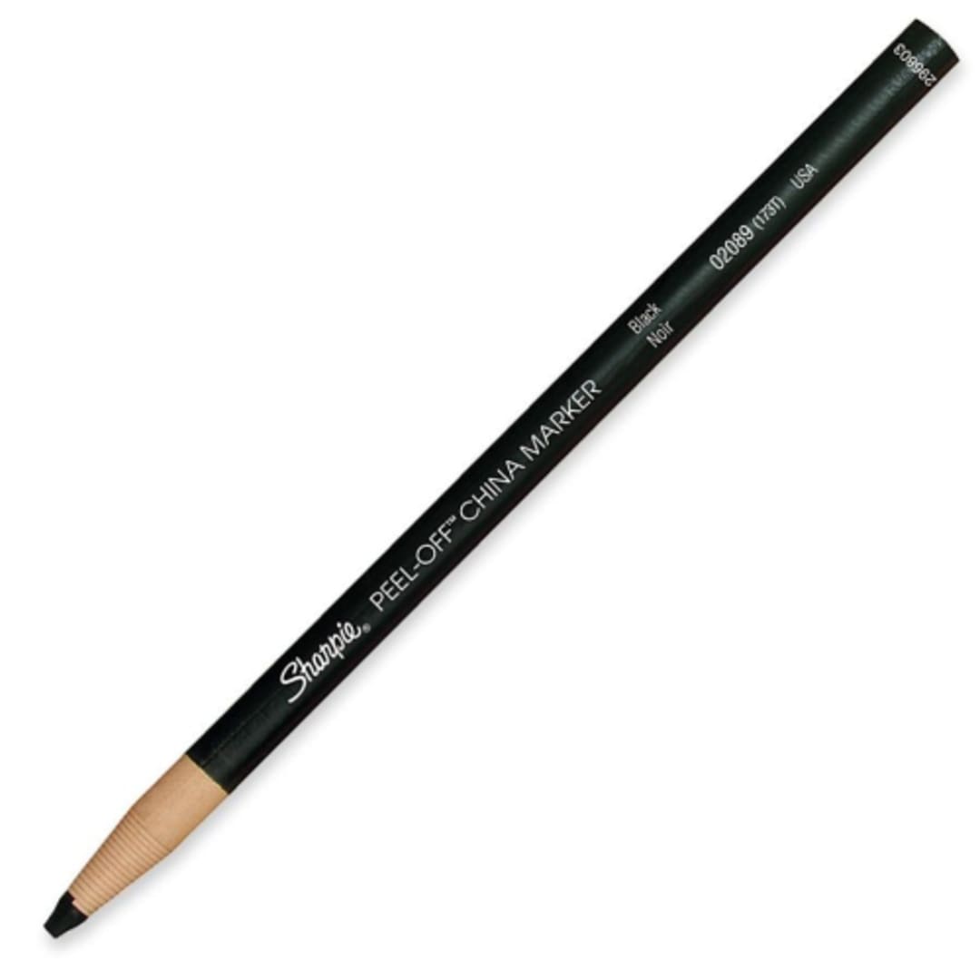 Sharpie DIX00077 Black Peel-Off China Paper Marker - Dozen