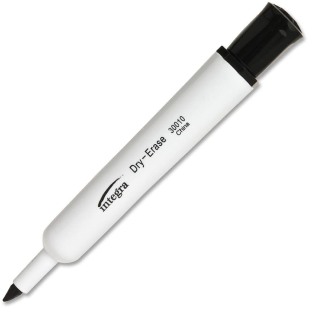 Integra ITA30010 Black Chisel Point Dry Erase Marker