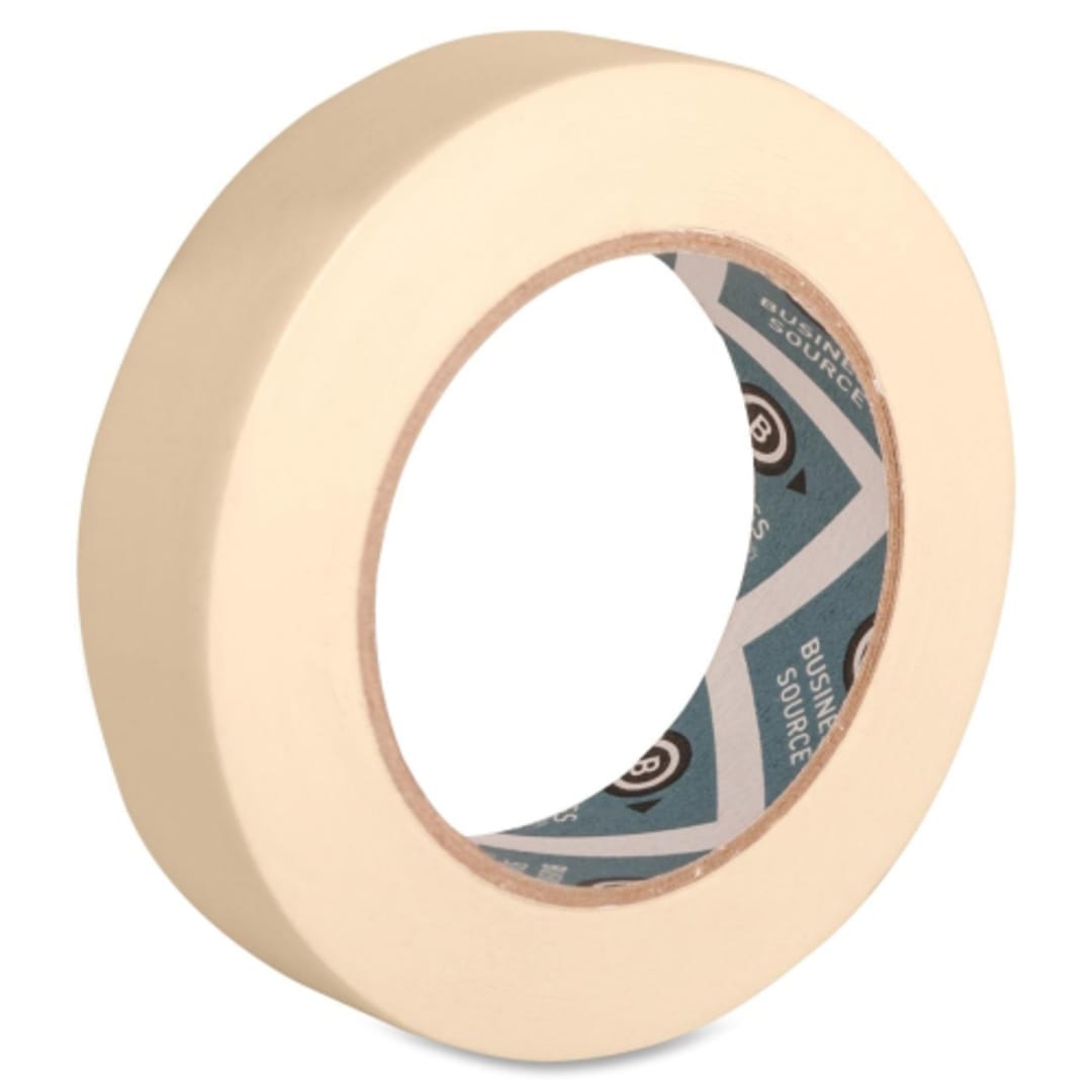 Business Source BSN16461 Tan 60 Yd. x 1" Masking Tape - 1 / RL