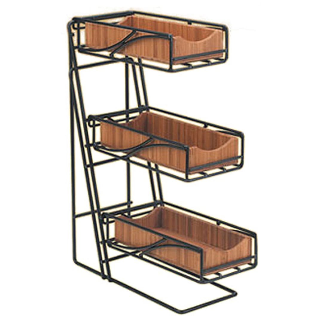 Cal-Mil 1235-13-60 Bamboo 3-Tier Cutlery / Condiment Bin